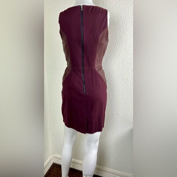 Anthropologie Sachin + Babi Carolina Lamb Leather & Stretch Cotton Mini Dress - Picture 3 of 12